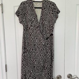 Charter Club  1X faux wrap dress, leather/gold  faux belt at waist.MAKE AN OFFER